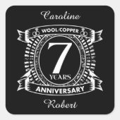 7周年記念結婚羊毛銅 スクエアシール (正面)