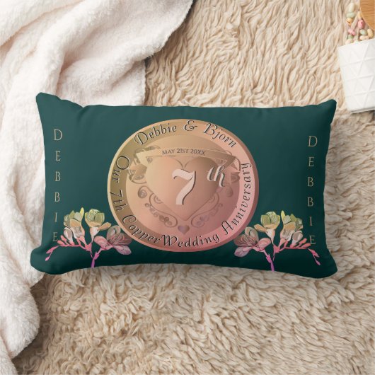 7周年記念結婚銅フェシア ランバークッション (ブランケット)