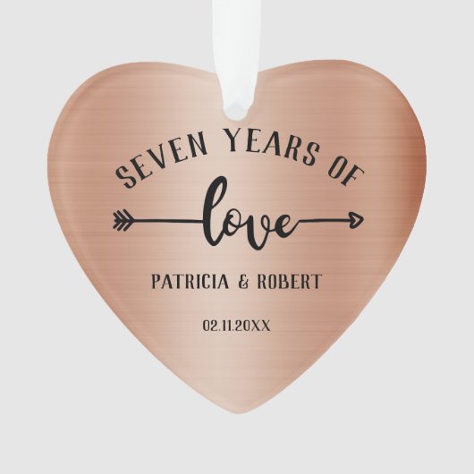 7周年記念結婚銅周年記念写真 オーナメント (正面)