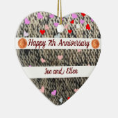 7周年記念、羊毛と銅ハート記念 セラミックオーナメント (右)