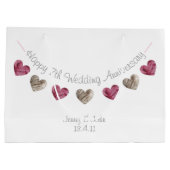 7回又は何回結婚かの記念羊毛ハート抱き枕 ラージペーパーバッグ (裏面)