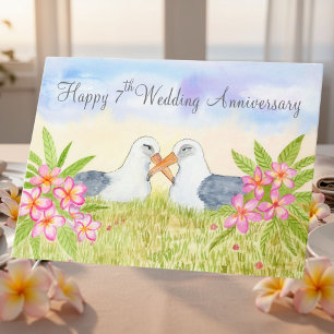 7回目の結婚記念日おめでとう レイサンアホウドリ カード