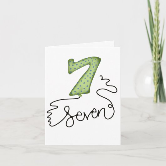 7回目の誕生日バルーンカード カード (正面)