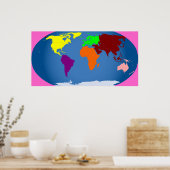 7大陸プリント巨大3フィートx 1/2フィート ポスター (キッチン)