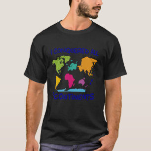 7大陸制覇地図 世界旅行家 広告 Tシャツ