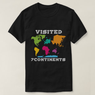 7大陸制覇 色鮮やかな世界地図 Tシャツ