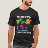 7大陸制覇 色鮮やかな世界地図 Tシャツ (正面)