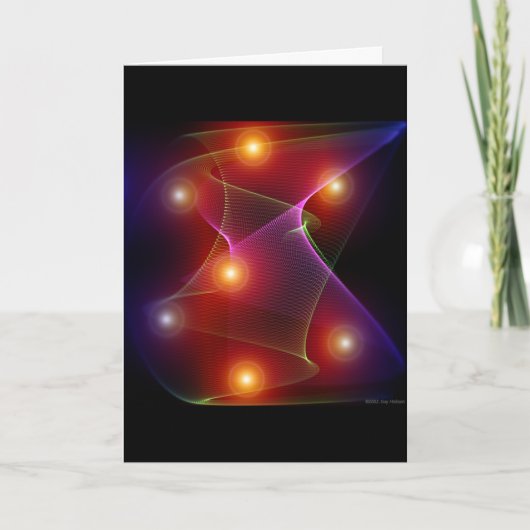 7太陽のデジタル抽象的な挨拶 カード (正面)