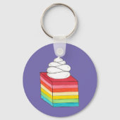 7層レトロレインボーゼラチンサラダデザート キーホルダー (正面)