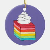 7層レトロレインボーゼラチンサラダデザート セラミックオーナメント (正面)