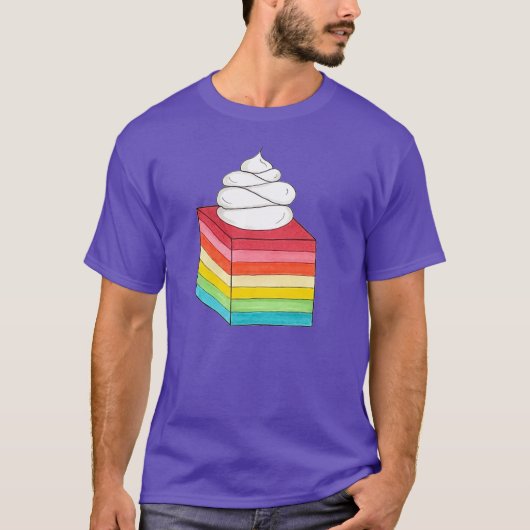 7層レトロレインボーゼラチンサラダデザート Tシャツ (正面)