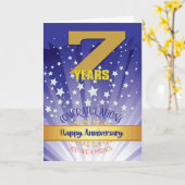 7年のリカバリの記念日はっきりした番号 カード (黄色い花)