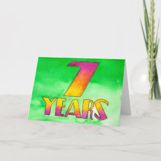 7年の節酒誕生日/記念日カード カード