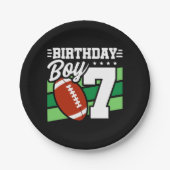 7年オールドサッカーパーティーテーマ7th誕生日ボーイ ペーパープレート (正面)