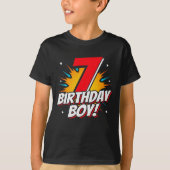 7年オールドスーパーヒーロー誕生日ボーイ7誕生日 Tシャツ (正面)