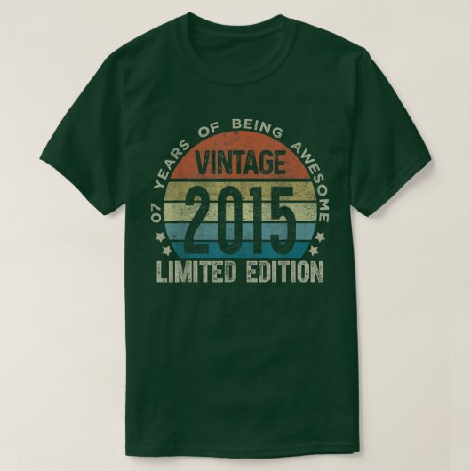 7年ギフトヴィンテージ2015年限定版7th tシャツ (デザイン正面)