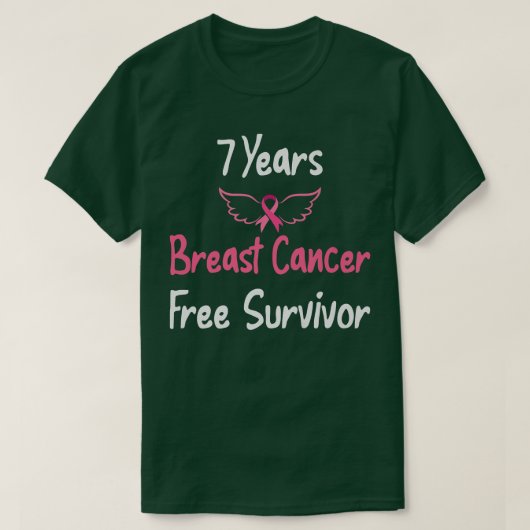 7年乳がんフリーピンク乳がんSurv Tシャツ (デザイン正面)