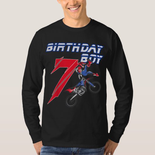 7年古いダートバイク誕生日モトクロス7番目のギフト Tシャツ (正面)
