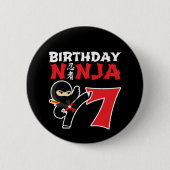 7年古空手忍者パーティーキッズ7誕生日 缶バッジ (正面)