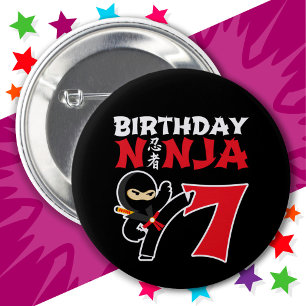 7年古空手忍者パーティーキッズ7誕生日 缶バッジ