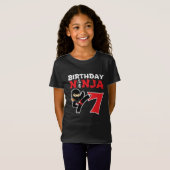 7年古空手忍者パーティーキッズ7誕生日 Tシャツ (正面フル)