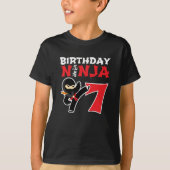 7年古空手忍者パーティーキッズ7誕生日 Tシャツ (正面)