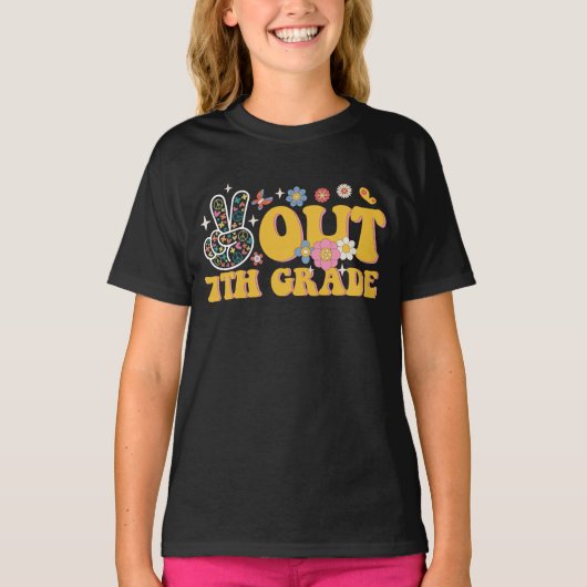 7年生おめでとう グルービーな学校最後の日 Tシャツ (正面)