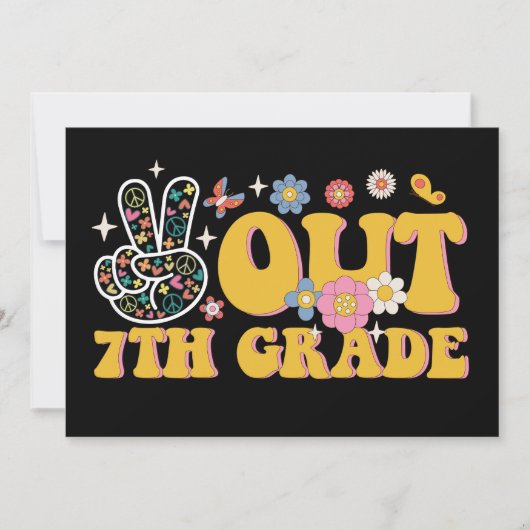 7年生さようなら　学校最後の日は最高にイケてる 招待状 (正面)