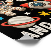 7年生とそれ以上の宇宙飛行士 楽しいバックプリントTシャツ ポスター (角)