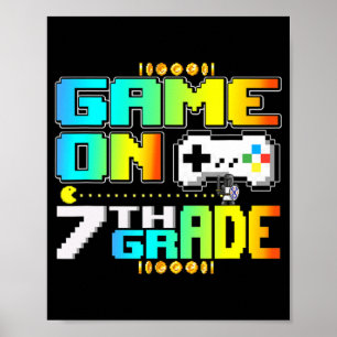 7年生のゲームでゲームのビデオゲーマー戻る学校 ポスター