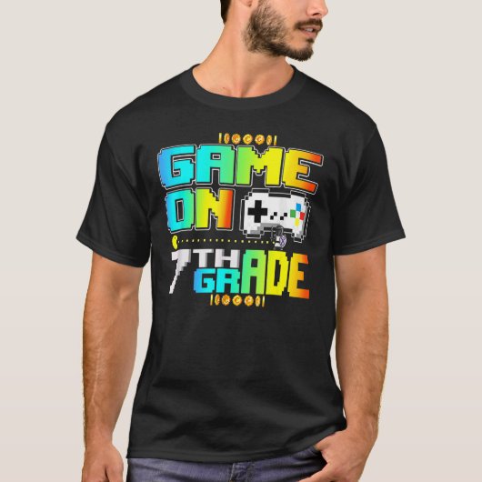 7年生のゲームでゲームのビデオゲーマー戻る学校 Tシャツ (正面)