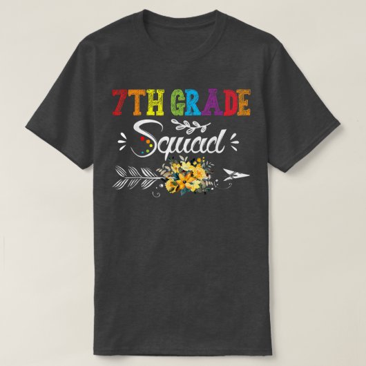 7年生のチーム ダブするユニコーン 新学期 Tシャツ (デザイン正面)