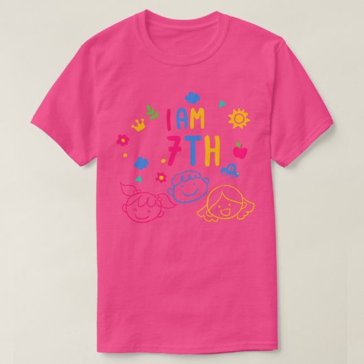 7年生の子供の誕生日子どもの日 Tシャツ (デザイン正面)