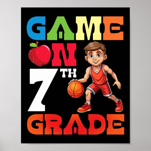 7年生の学校ゲームで遊ぶスケッチ選手学生G ポスター (正面)