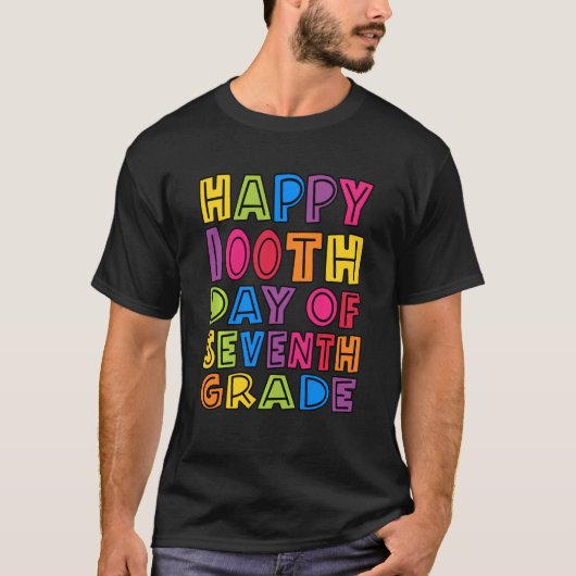 7年生の幸せな100th日先生キッズスチュ tシャツ (正面)