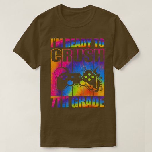 7年生の新学期ビデオをクラッシュする準備ができている Tシャツ (デザイン正面)
