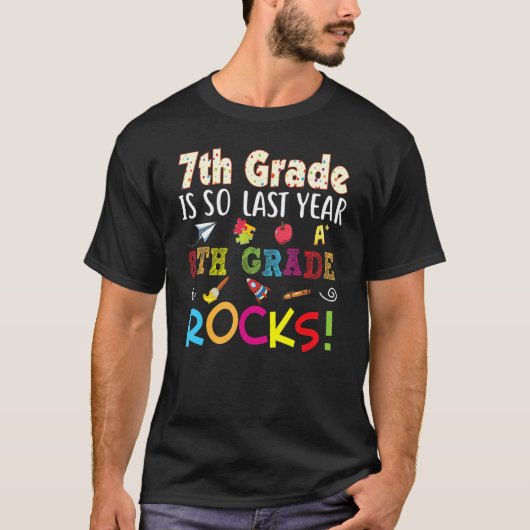 7年生は去年だから8番目の岩新学期 Tシャツ (正面)