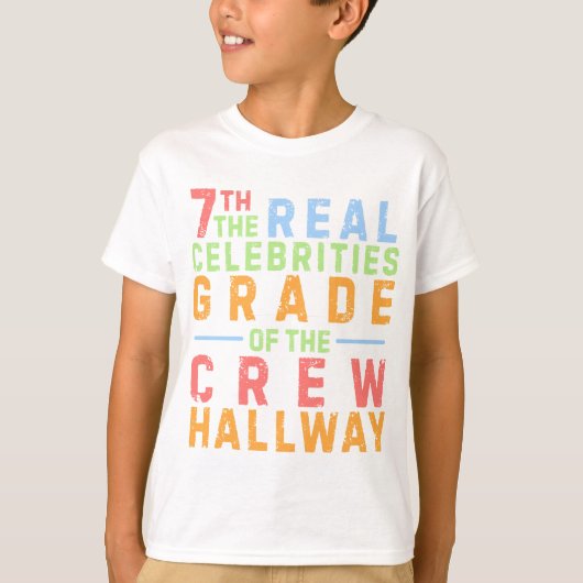 7年生クルー廊下実在の有名人 Tシャツ (正面)