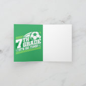 7年生サッカーのサッカー初日新学期 カード (内部)