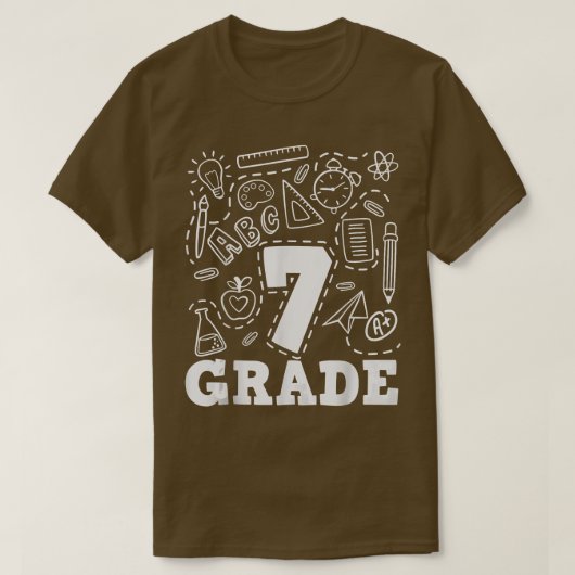 7年生タイポグラフィチーム7年生新学期 Tシャツ (デザイン正面)