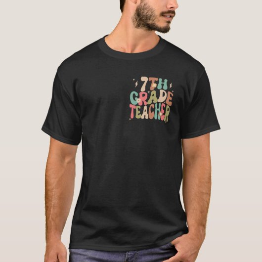 7年生先生グルービー新学期可愛教えい Tシャツ (正面)