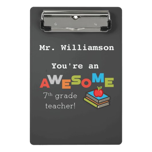 7年生先生有難う素晴らし ミニクリップボード (正面)