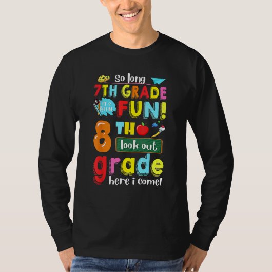 7年生 楽しかったよ 8年生が来た 元気なバック Tシャツ (正面)