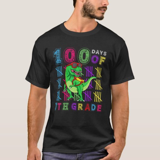 7年生Dinoの100日100日目ボーイズガールSev Tシャツ (正面)