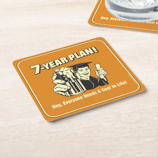 7年計画:すべての人がゴールを必要 スクエアペーパーコースター (アングル)