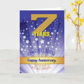 7年間の回復記念日 太字の数字 カード (黄色い花)