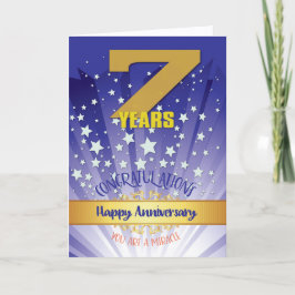 7年間の回復記念日 太字の数字 カード