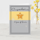 7年間の従業員の記念日 カード (黄色い花)