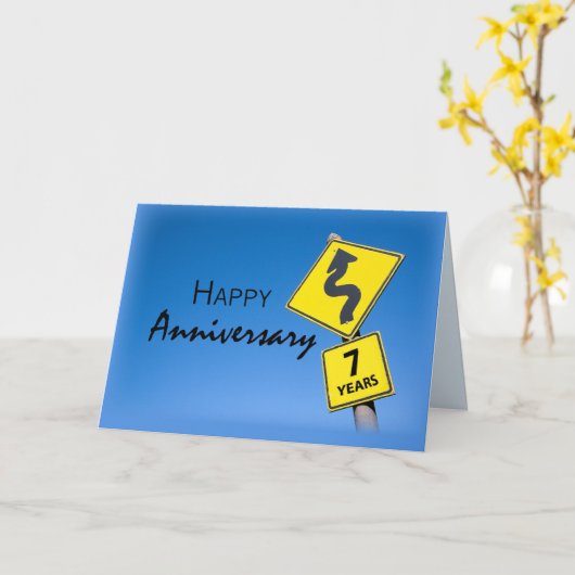 7年間の従業員記念日 カード (黄色い花)