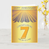 7年間の断酒達成お祝い | ゴールデンレイ12ステップ カード (黄色い花)